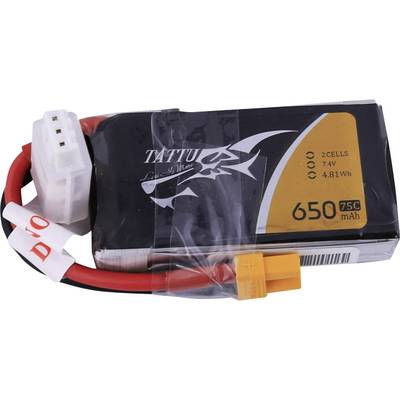 Tattu Scale model battery pack (LiPo) 7.4 V 650 mAh No. of cells: 2 75 C Softcase XT30
