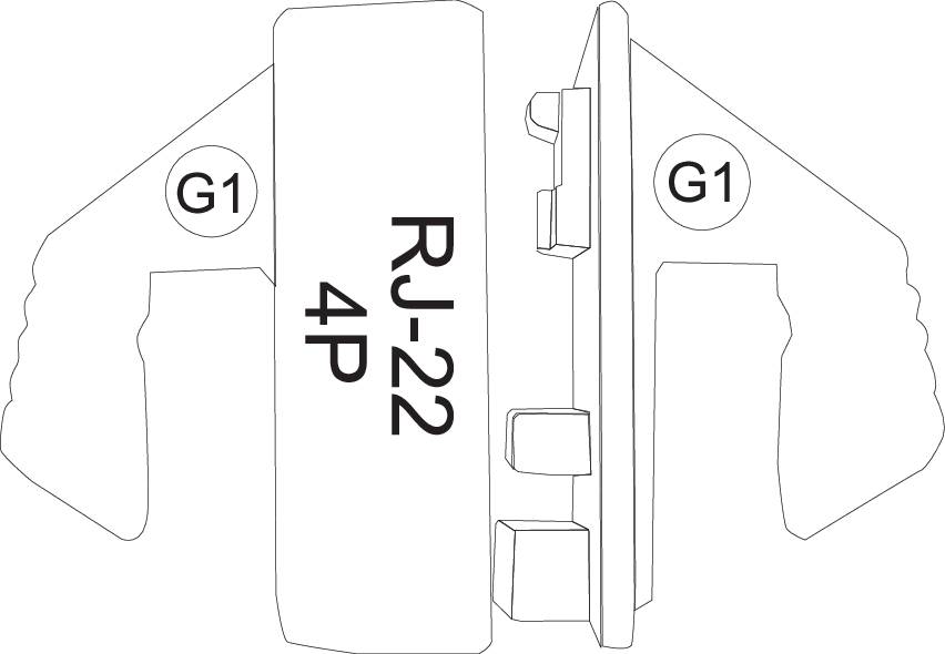 Technical drawing of a locking mechanism with two angled elements and a central block, labelled 'RZP 422'.