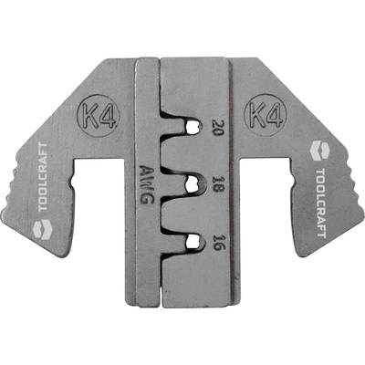 A silver cable crimping tool with markings 'K4', AWG 20, 18, 16 shows the sizes for crimping cables.