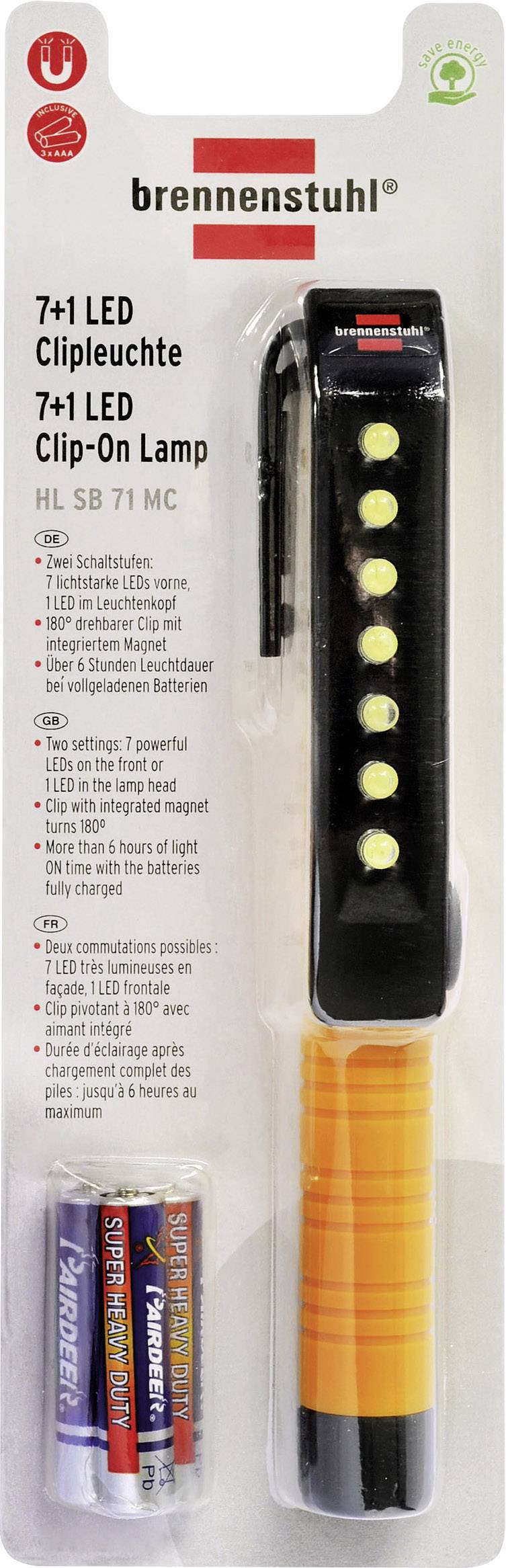 Brennenstuhl Lampe 7+1 LED HL SB 71 MC avec clip aimant