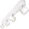 White ceiling light with four cylindrical, adjustable spotlights in a modern design. Perfect for illuminating rooms.