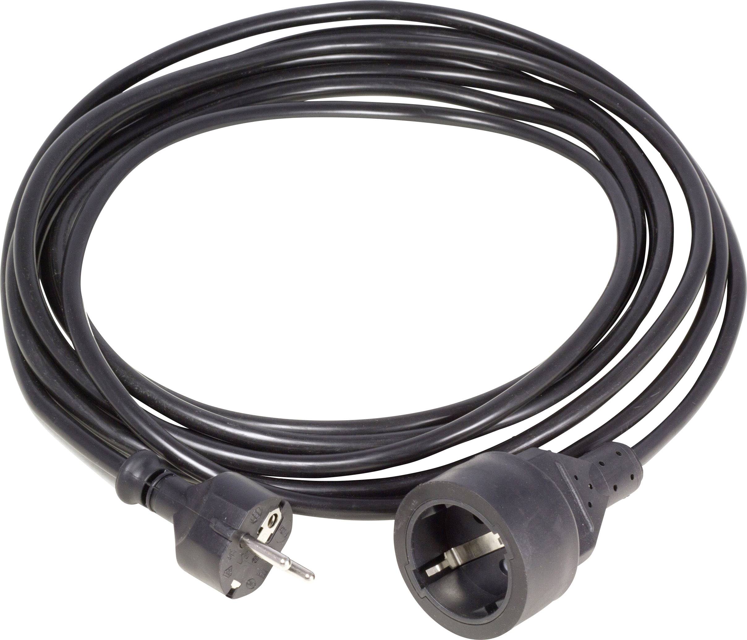 HAWA 1008294 Current Cable extension 16 A Black 5.00 m H05VV-F 3G 1,5 mm²