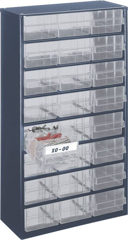 raaco 1224-02 Drawer cabinet (L x W x H) 306 x 306 x 552 mm No. of compartments: 24 Content 1 pc(s)