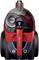 A red Philips vacuum cleaner, model 'PowerPro Expert', featuring cyclone technology. Large front display and sturdy wheels.