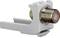 A single coaxial connector in a white plastic housing, suitable for wall mounting.