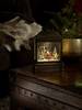 Konstsmide 2886-000 LED lantern Santa Claus and child Warm white LED (monochrome) Brass Selectable power supply, water-filled, Timer, snow-covered