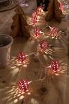 LED decorative light chain, red metal balls, 24 warm white diodes