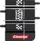 A Carrera game module displaying a start and finish line with a chequered pattern, complemented by track connectors.