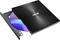 External DVD drive in a black casing with an open slot and visible disc. 'ASUS' brand logo on the top surface.