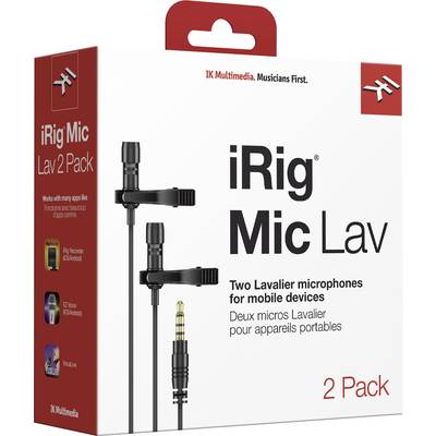 IK Multimedia iRig Mic Lav 2 Clip Mobile phone microphone Transfer type (details):Corded incl. clip, incl. bag, incl. po