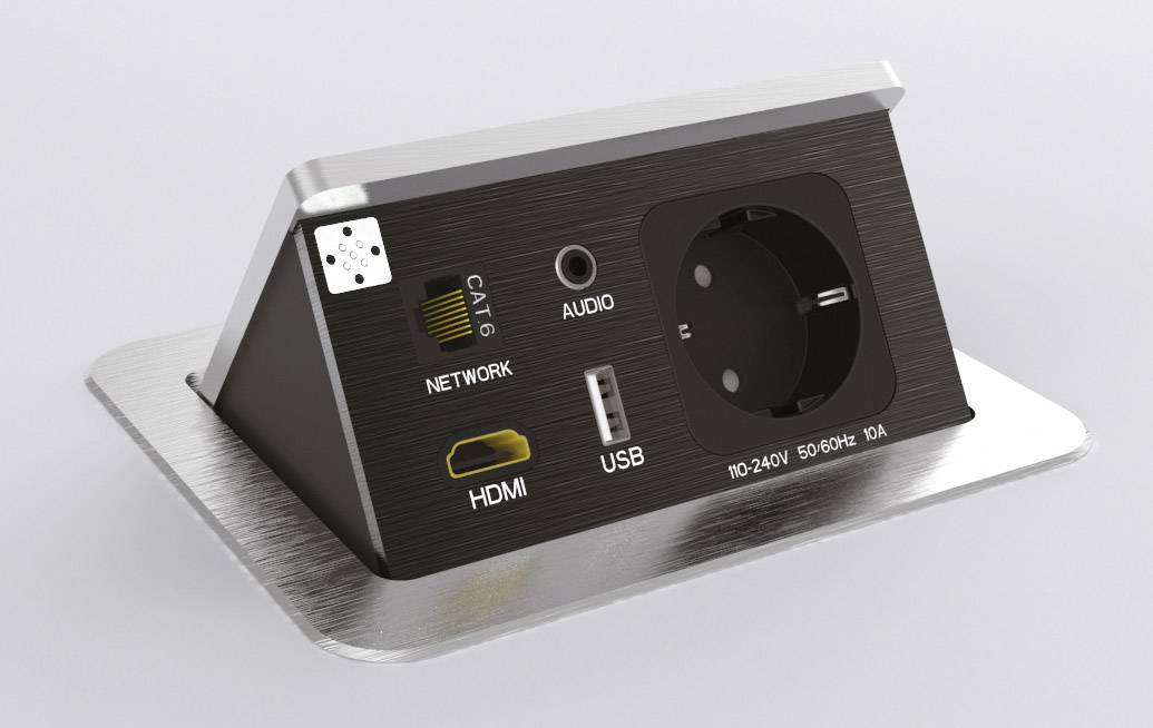 Kopp 939601013 Built-in socket strip 1x Aluminium (brushed) 1 pc(s)