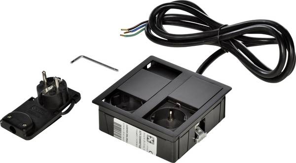 Kopp 939634017 Built-in power strip 2x Black 1 pc(s)