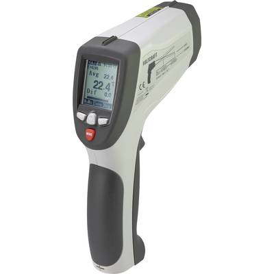 Infrared thermometer with digital display, showing a temperature of 22.4°C. Device has a grey casing and red operation button.