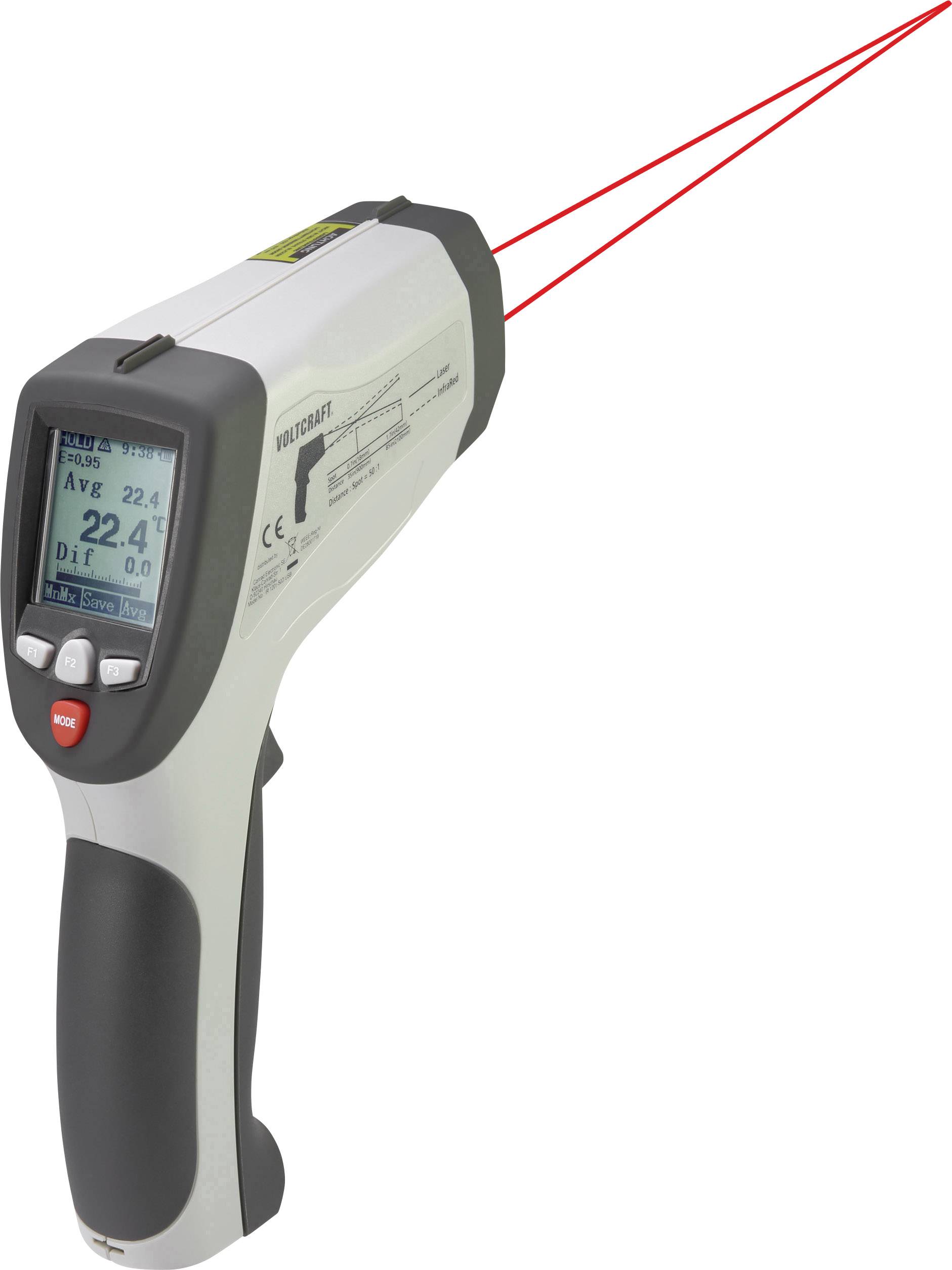VOLTCRAFT IR 1201-50D USB IR thermometer Display (thermometer) 50:1 -50 - 1200 °C Pyrometer