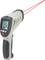 An infrared thermometer with two red laser pointers for target acquisition is used to measure temperatures precisely.