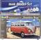 'Revell Model Set of the Volkswagen T1 Samba Bus at a scale of 1:24 with paints and brush. The image shows a red model bus packaging.'