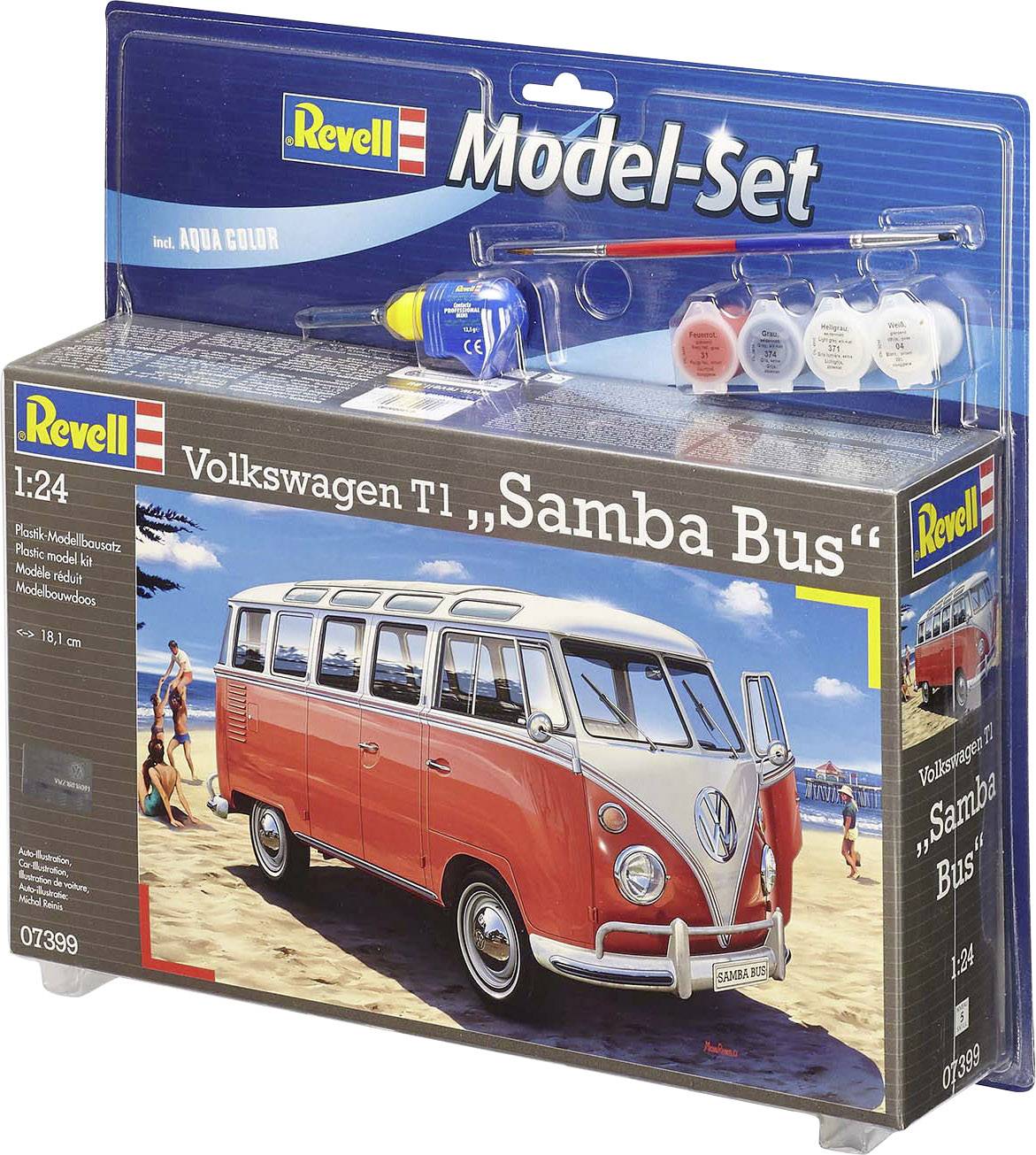 Vervallen cassette Zeeziekte Revell 67399 VW T1 Samba Car model assembly kit 1:24 | Conrad.com