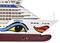 An AIDA cruise ship with distinctive eyes and lips on the bow.