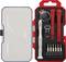A repair kit with screwdrivers, red lever tools, and precision tips in an organised box. Ideal for electronic repairs.