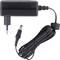Black power supply with long cable and plug, suitable for electronic devices.