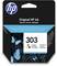 HP Ink Cartridge 303, tri-colour. Packaging with blue butterflies and the inscription 'Vibrant. Precise. Reliable.'.