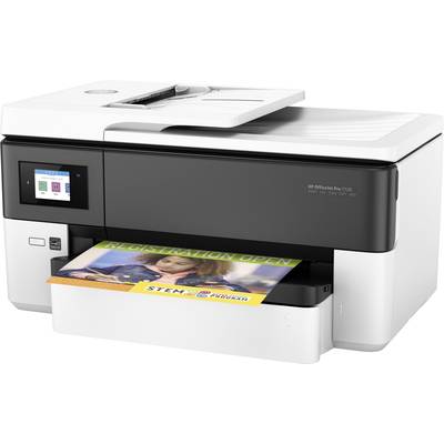 A printer is printing a flyer with the inscription 'Registration Open' and an image promoting STEM topics.