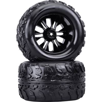 Reely 1:10 Monster truck Complete wheels Black 2 pc(s)-0
