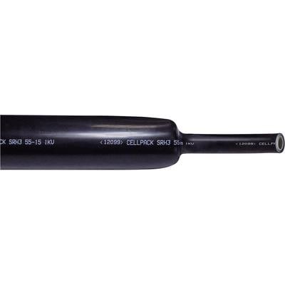 A black heat-shrink sleeve with the inscription 'SK SHR3 55-15 1KV (120996) CELLPACK SHR3 55-15 1KV', for electrical insulation.