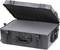 Black, open hard-shell case with foam padding. Ideal for the secure transportation of delicate items.