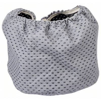 Grey, structured object with a perforated pattern and elastic edge, potentially a protective cover or casing.