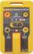 Fluke PRV240 FS verification unit, yellow and black, with contacts for finger earthing and test probes, display '240V Source Only'.