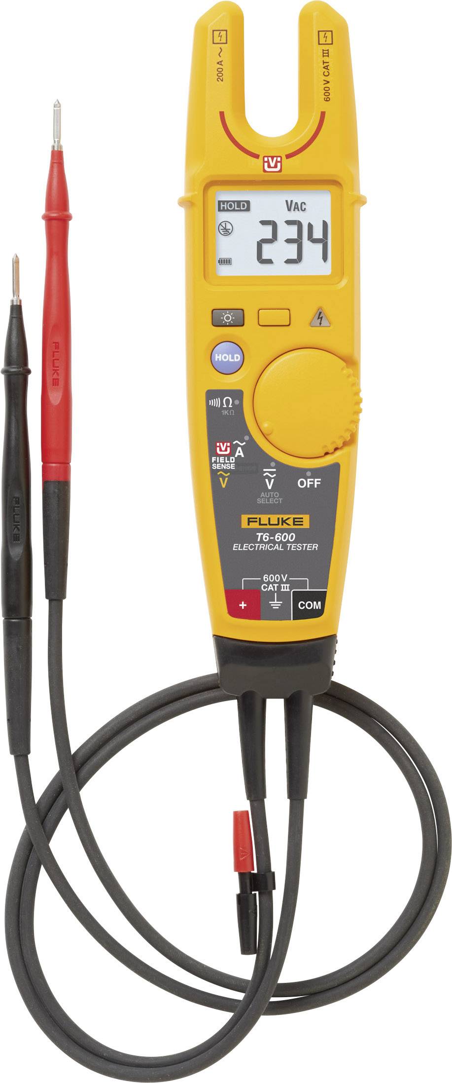 Fluke T6-600/EU Handheld multimeter, Electrical tester Digital CAT III 600 V Display (counts): 2000