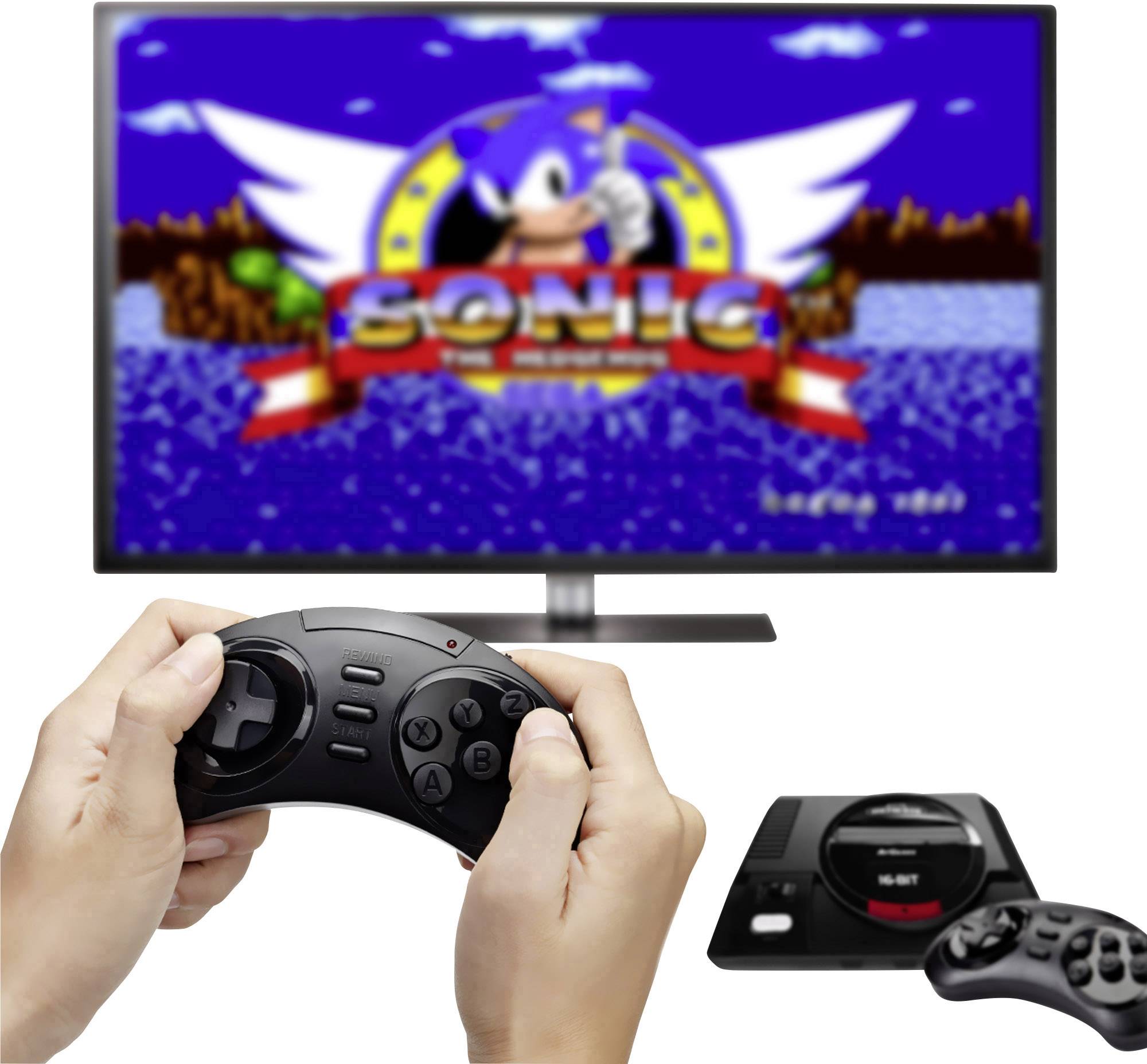 SEGA Megadrive Flashback HD Retro game console Black incl. 2x wireless controller-9