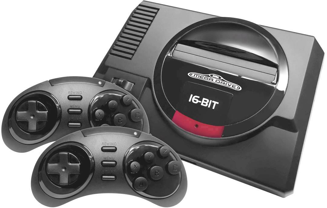 SEGA Megadrive Flashback HD Retro game console Black incl. 2x wireless controller-1