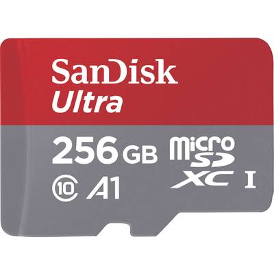 SanDisk Ultra® microSDXC card 256 GB Class 10, UHS-I A1 rating, incl. Android software, incl. SD adapter