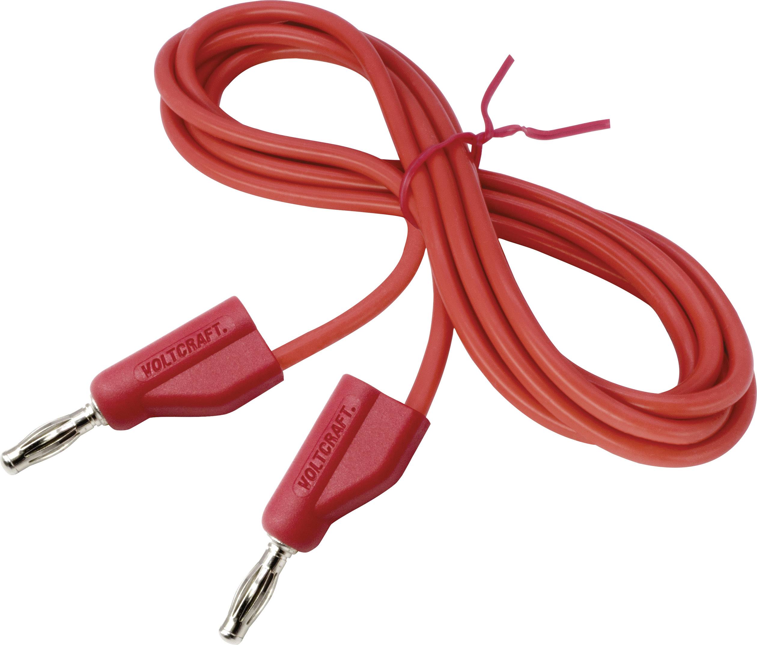 Red connecting cable with crocodile clips at both ends, tied together.
