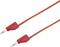 Two red measurement leads with banana plugs from VOLTCRAFT, suitable for electronic testing devices.