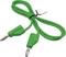 Green measuring cable with two banana plugs, suitable for electrical test equipment.