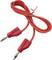 Red measuring cable pair with banana plugs at both ends, suitable for electrical measurements.