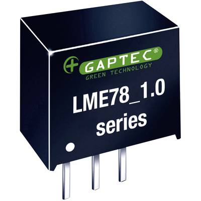 A black and white electronic component by GAPTEC, labelled 'LME78_1.0 series', has three terminals and is printed with 'Green Technology'.