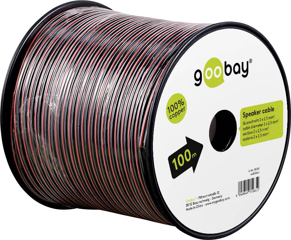 Goobay 15085 Speaker cable 2 x 2.50 mm² Red/black 100 m
