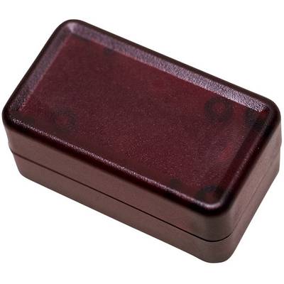 Small, rectangular, dark red box with a smooth surface.