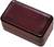 Small, rectangular, dark red box with a smooth surface.