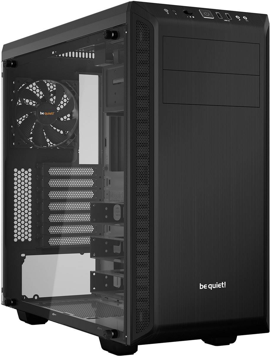 BeQuiet Pure Base 600 Midi tower PC casing Black Insulated, Window, 2 built-in fans