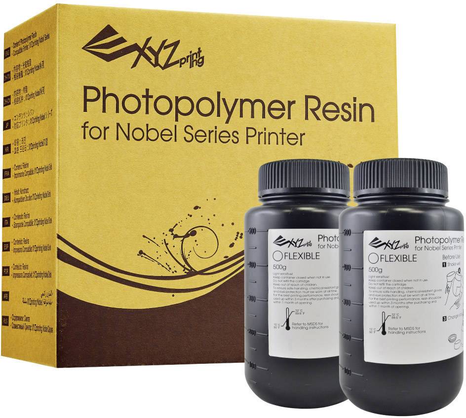XYZprinting RUFLXXTW00C Nobel Flexible Resin Photopolymer Photopolymer resin Flexible 1 kg 1 l
