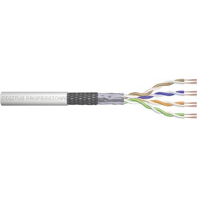 A network Ethernet cable consisting of eight twisted wire pairs, encased in a shielding.