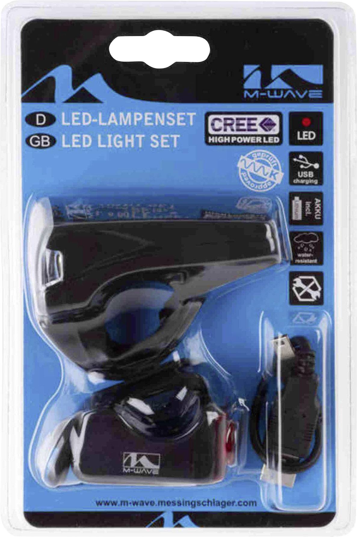 M-Wave Bike light set ATLAS K10 USB LED (monochrome) rechargeable Black-2