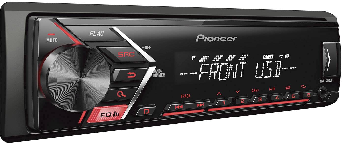 caraudio24 Pioneer MVH-S100UB USB AUX MP3 1DIN Autoradio für FIAT 500 ab 2007 schwarz 