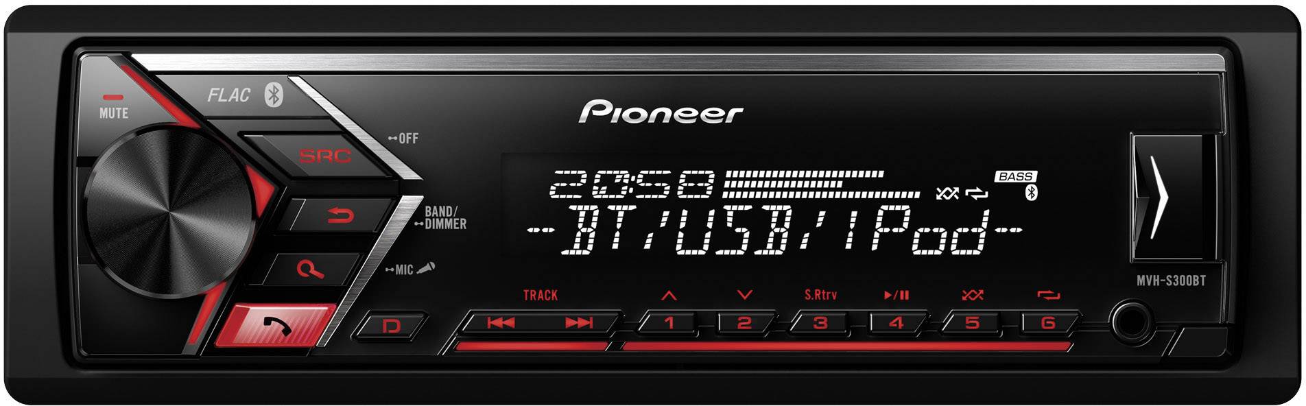 USB AUX IN MG ZT-T Autoradio Pioneer mvh-s300bt Stereo Bluetooth Handsfree Kit