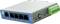 A network switch with five LAN ports and a green terminal block on the right side for connecting devices.